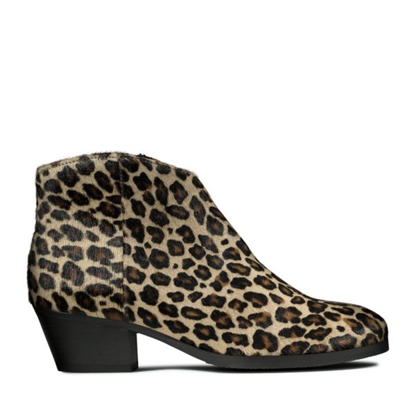 Clarks Womens Mila Myth Ankle Boots Leopard | UK-1748359